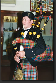 Scott Beach in Highland dress